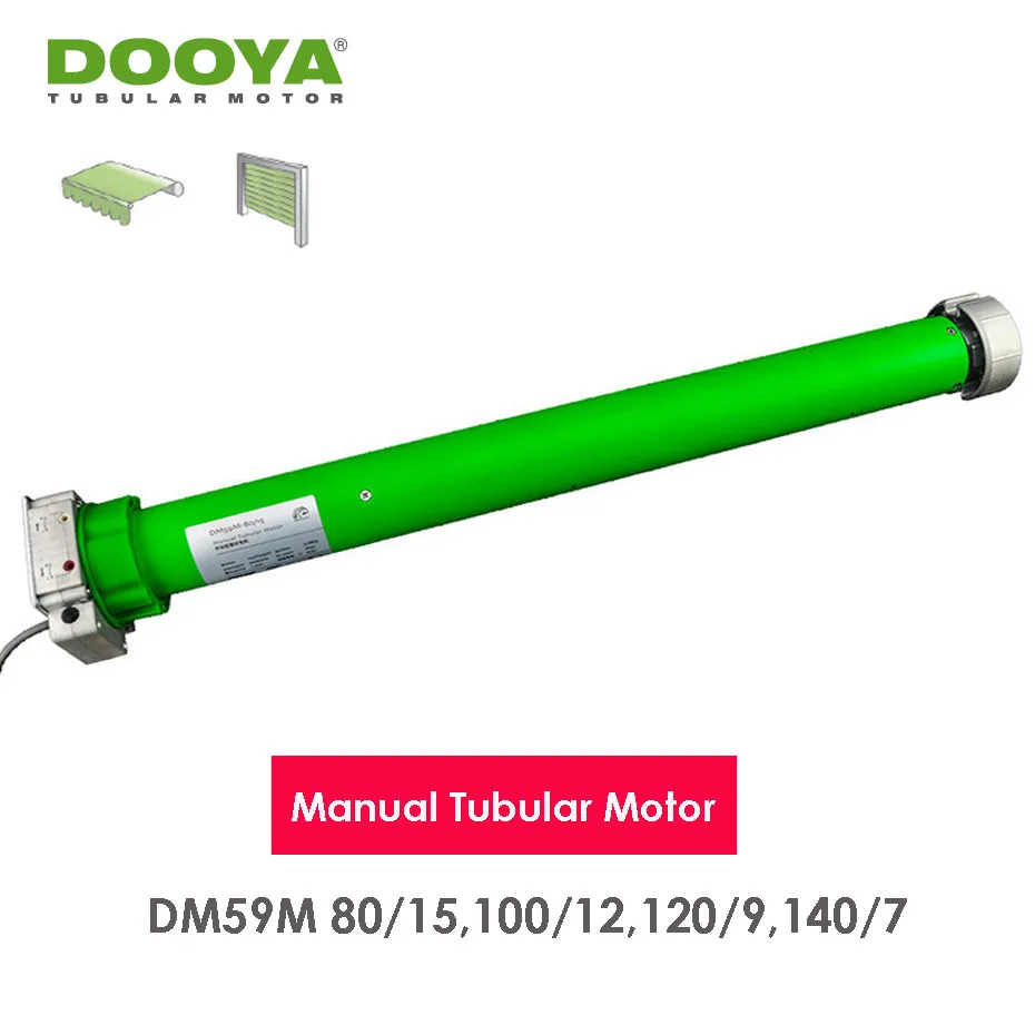 Dooya 수동 관형 모터, 전동 롤링 셔터 도어, 차양, 차고용, 수동 제어, Rf433 제어, 80mm, 114mm 튜브용, DM59M