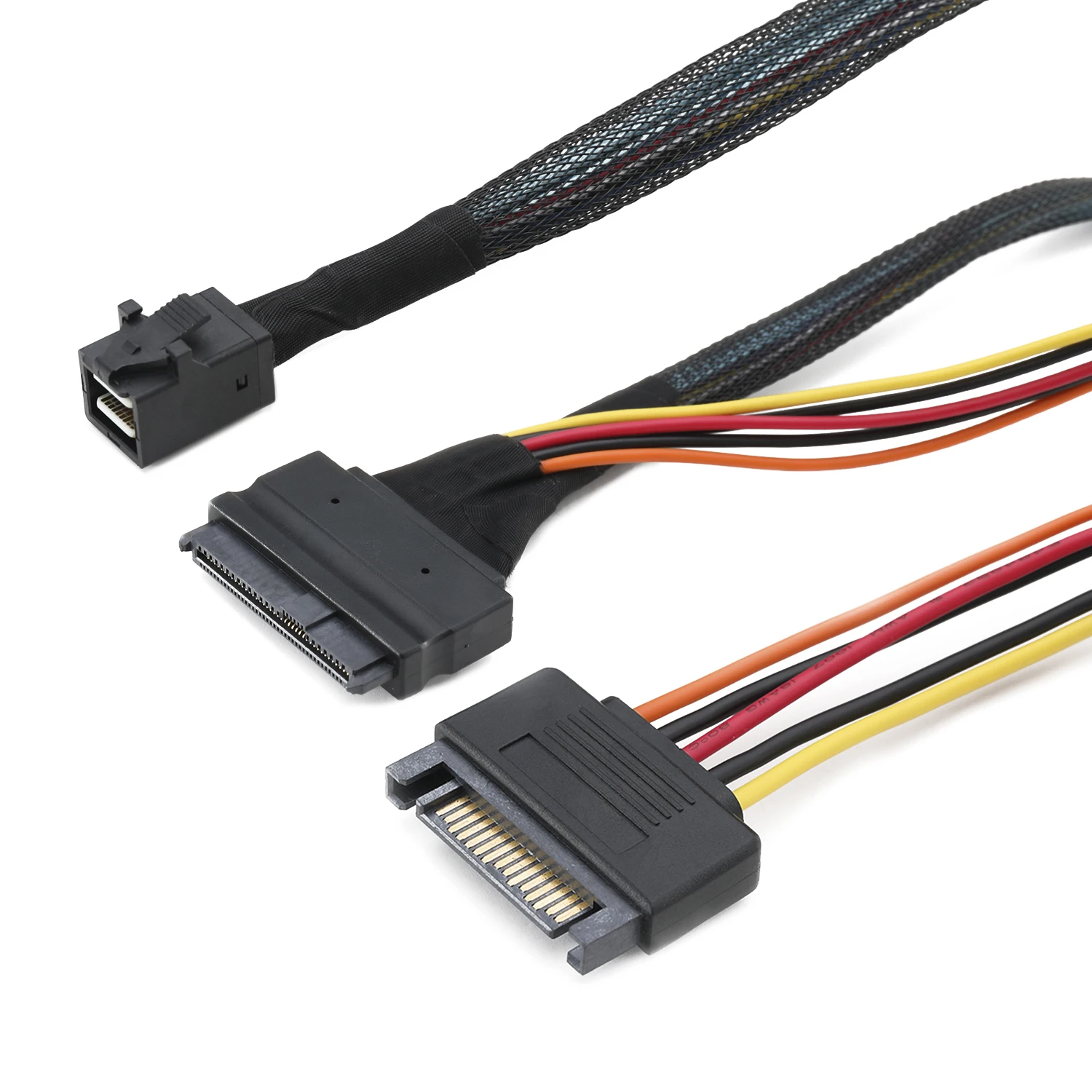 

CableDeconn Internal 12G Mini SAS HD to U.2 / SFF-8643 to SFF-8639 Cable with 15Pin SATA Power for U.2 SSD