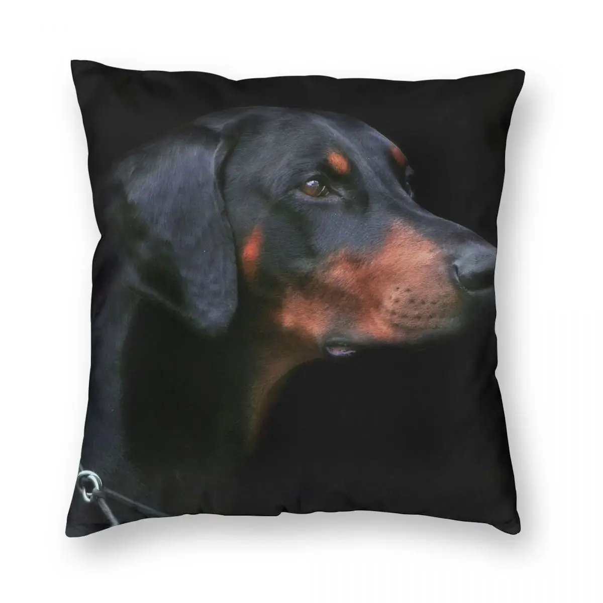 Dobermann Square Pillowcase Polyester Linen Velvet Creative Zip Decor Throw Pillow Case Car Cushion Cover