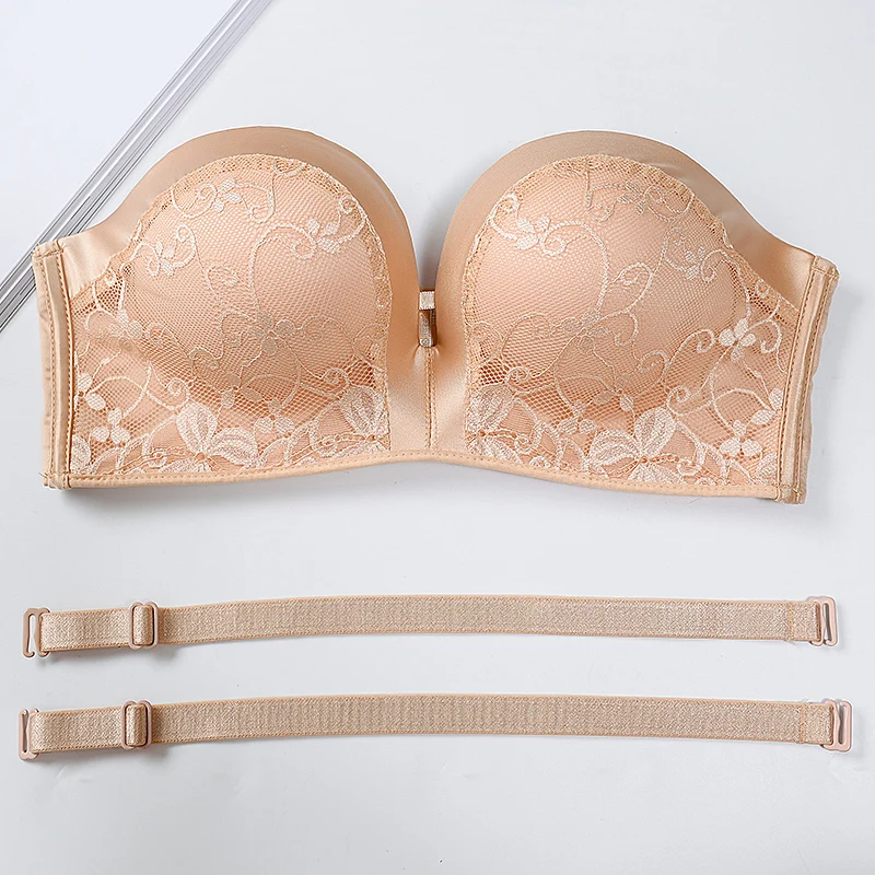 Sexy Women Strapless Bra Wireless Super Push Up Invisible bralette Backless Small Breast Lace Brassiere Seamless Lingerie Tops