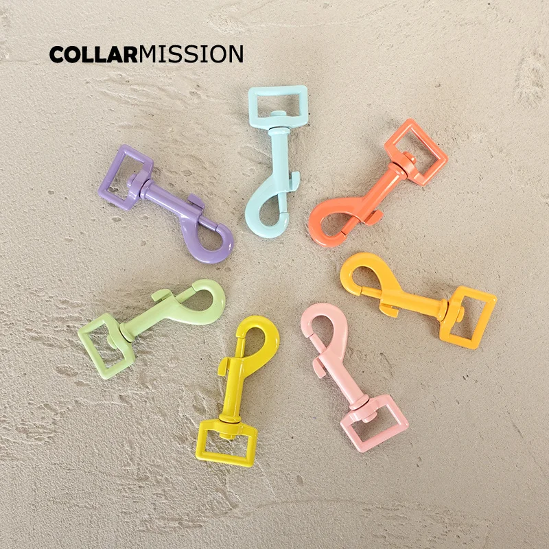 

50pcs/lot Metal dog clasp for 20mm webbing paracord dog cat leash buckles durable buckle Zinc Alloy swivel clasp 7colors