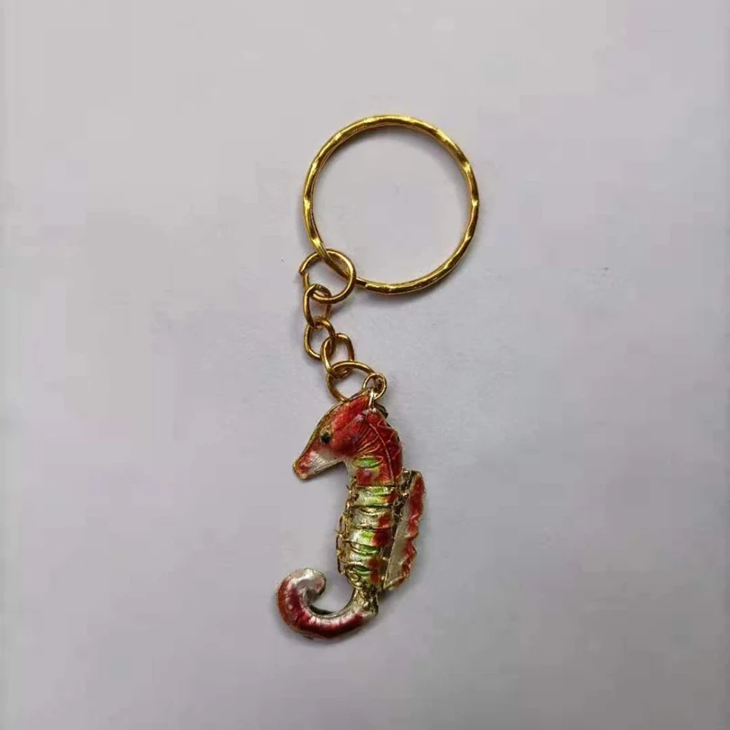 

5 шт., яркий эмалированный брелок ручной работы с морским коньком, брелок Cloisonne, милые роскошные брелки для женщин и девочек, женская оптовая продажа