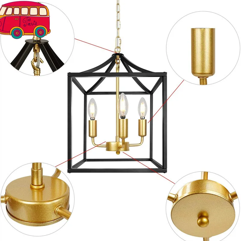American Retro Chandelier Country Style Villa Dining Room Living Room Study Bedroom Kitchen Island Corridor Chandelier E14