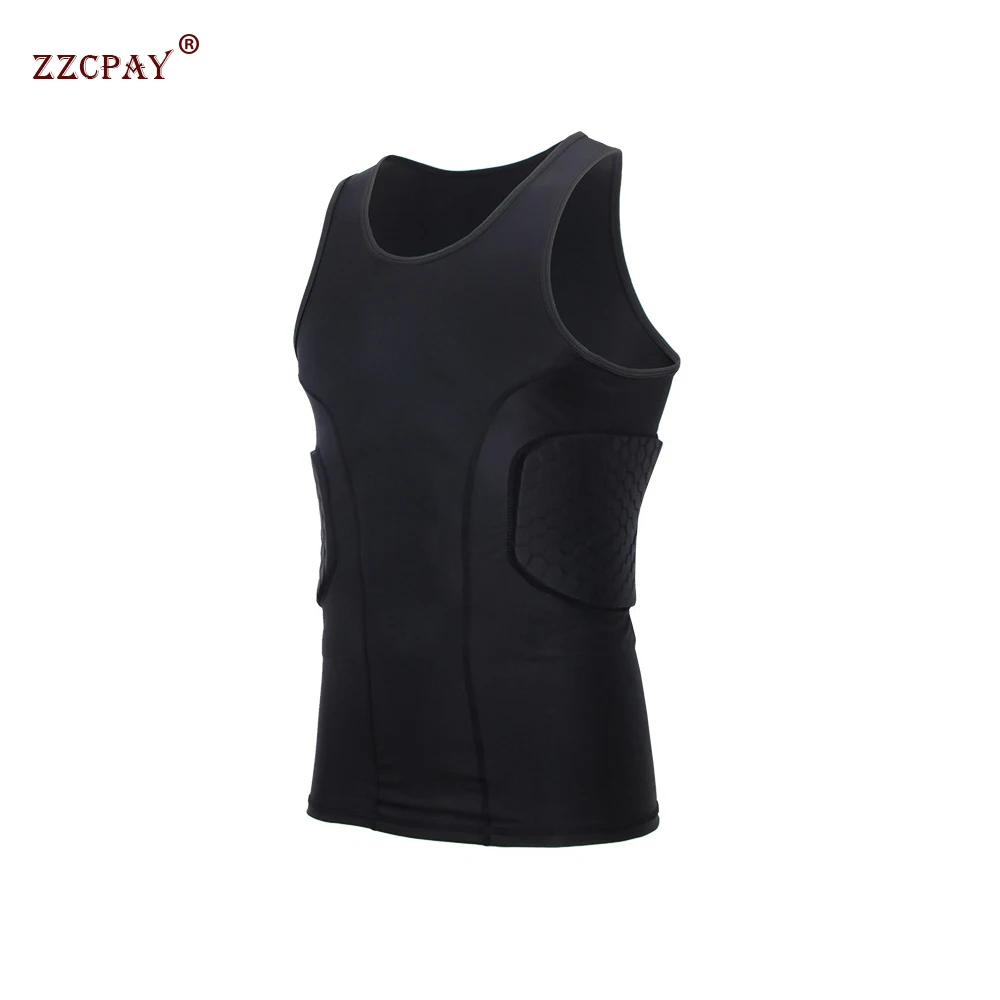 New Men\'s Crash Protection Training Suit Padded Basketball Football Outdoor Sports Protective Shorts Paintball Rib Protector