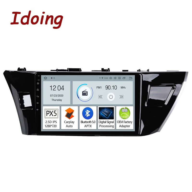 

Idoing 10.2"Android Stereo For Toyota Corolla 11 2012-2016 E170 E180 Car Player Navigation GPS Built-in Carplay Auto Bluetooth