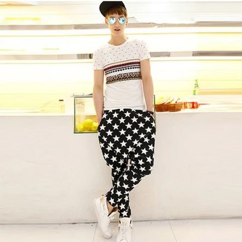 

Spring and summer new large size men's harem pants personality five-pointed star fashion low-grade pants men's harem pants