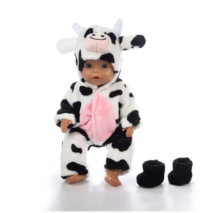 2023 New Animal Jumpsuits+Shoes Fit For 43cm Born Baby Doll 17inch Doll Clothes Baby Birthday Festival Gift