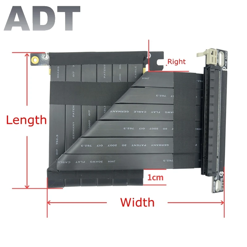 

ITX Chassis 3.0 x16 PCI Express Riser Fold Cable Extender ,Hot Folding PCI-e GUP Graphics Card Shielded Cable for A4 ITX Case