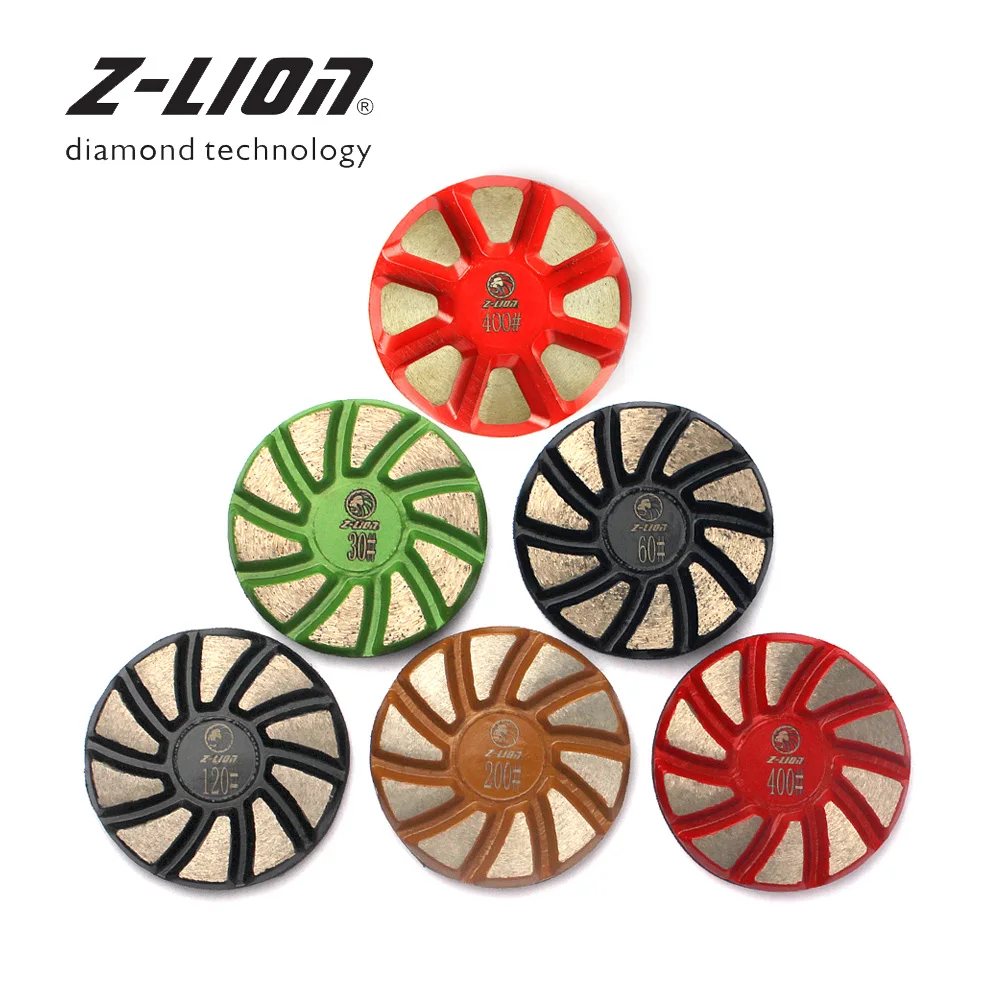 Z-LEAP 3 Inch 1PC Diamond Polishing Pad 75mm Concrete Granite Marble Floor Grinding Disc Metal Bond Turbo Segments Abrasive Tool