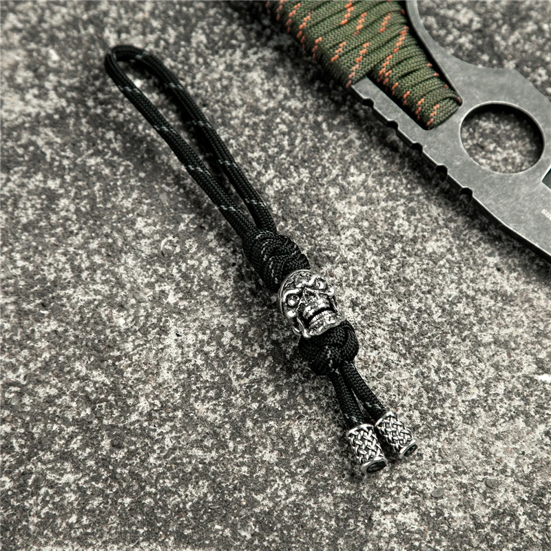 الرجعية الفايكنج القراصنة الهيكل العظمي سلاسل المفاتيح الرجال النساء كيرينغ تميمة حبل مضفر المجوهرات اليدوية العتيقة الفضة اللون الجمجمة قلادة