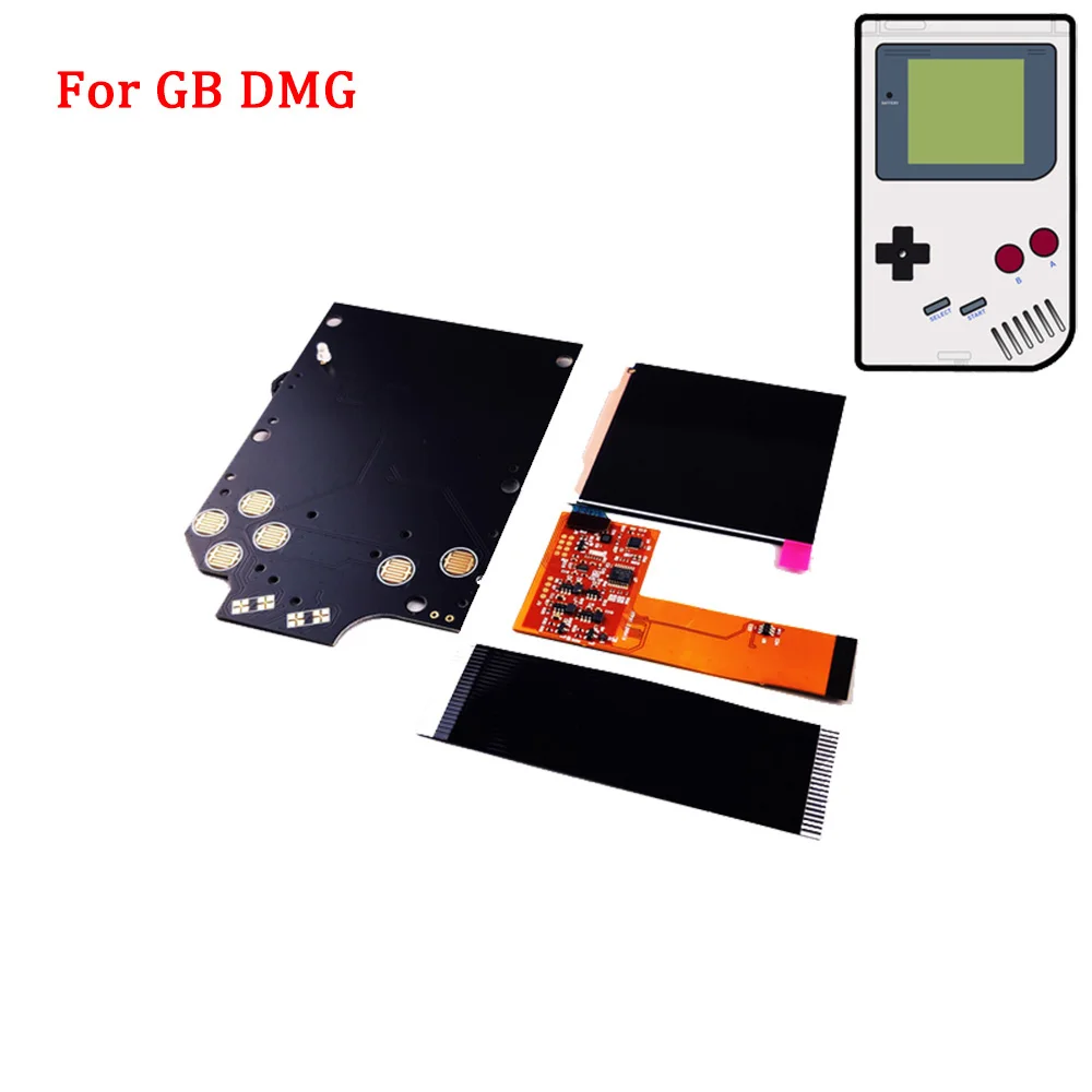 Full Screen IPS LCD Kits Replacement for GB DMG IPS LCD Backlight High light Brightness 36 vintage background colors adjustable