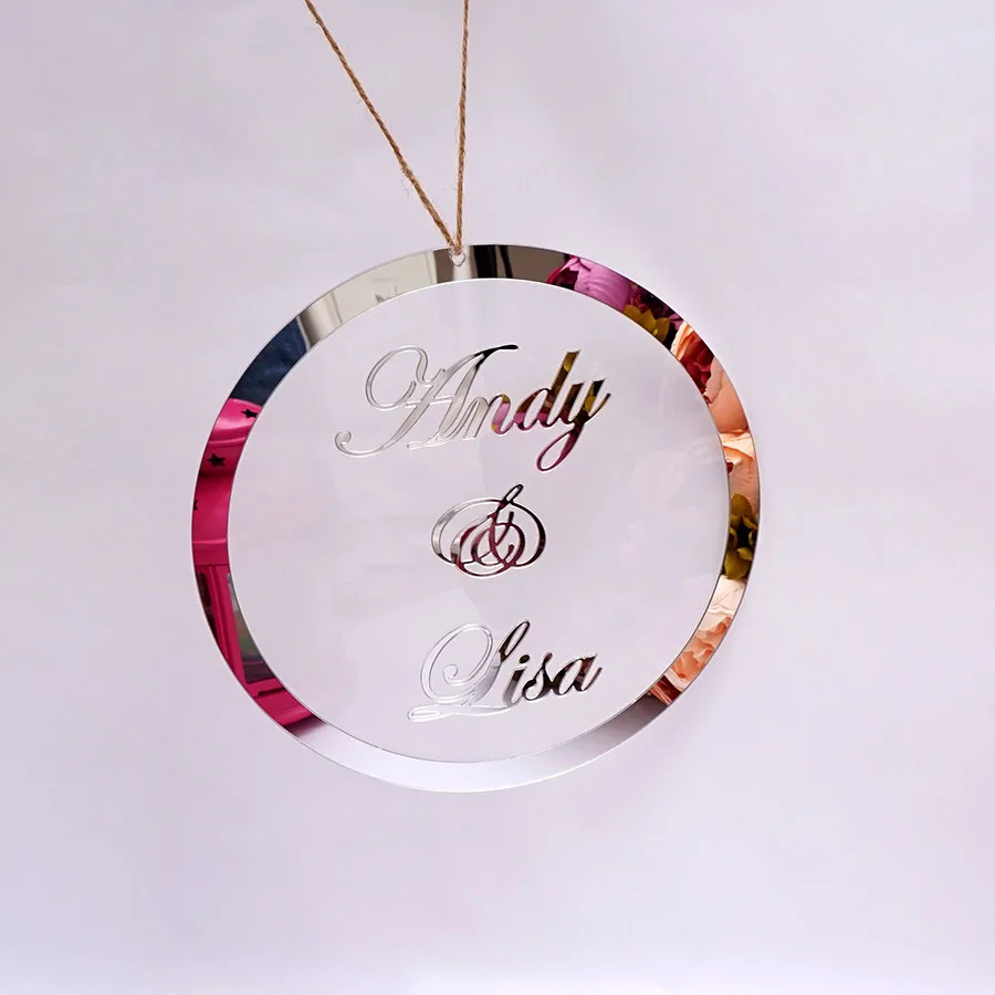 

Custom Wedding Transparent Word Frame Hanging Personalized Names Mirrored Acrylic Sign Party Favors Guest Gift Party Decor