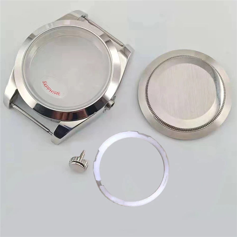 39MM Solid Bottom Cover Watch Case Set for Miyota 8215 for Mingzhu 2813 3804 Mechanical Movement Watch Accessories