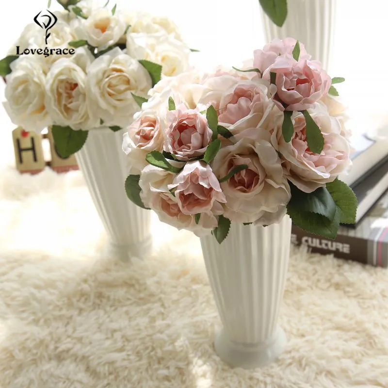 12 teste Sposa Artificiale Rosa di Seta Orchidea Bouquet FAI DA TE Fiori Finti Tabella di Cerimonia Nuziale di Casa Soggiorno Scrivania Decor Faux Del Fiore fascio