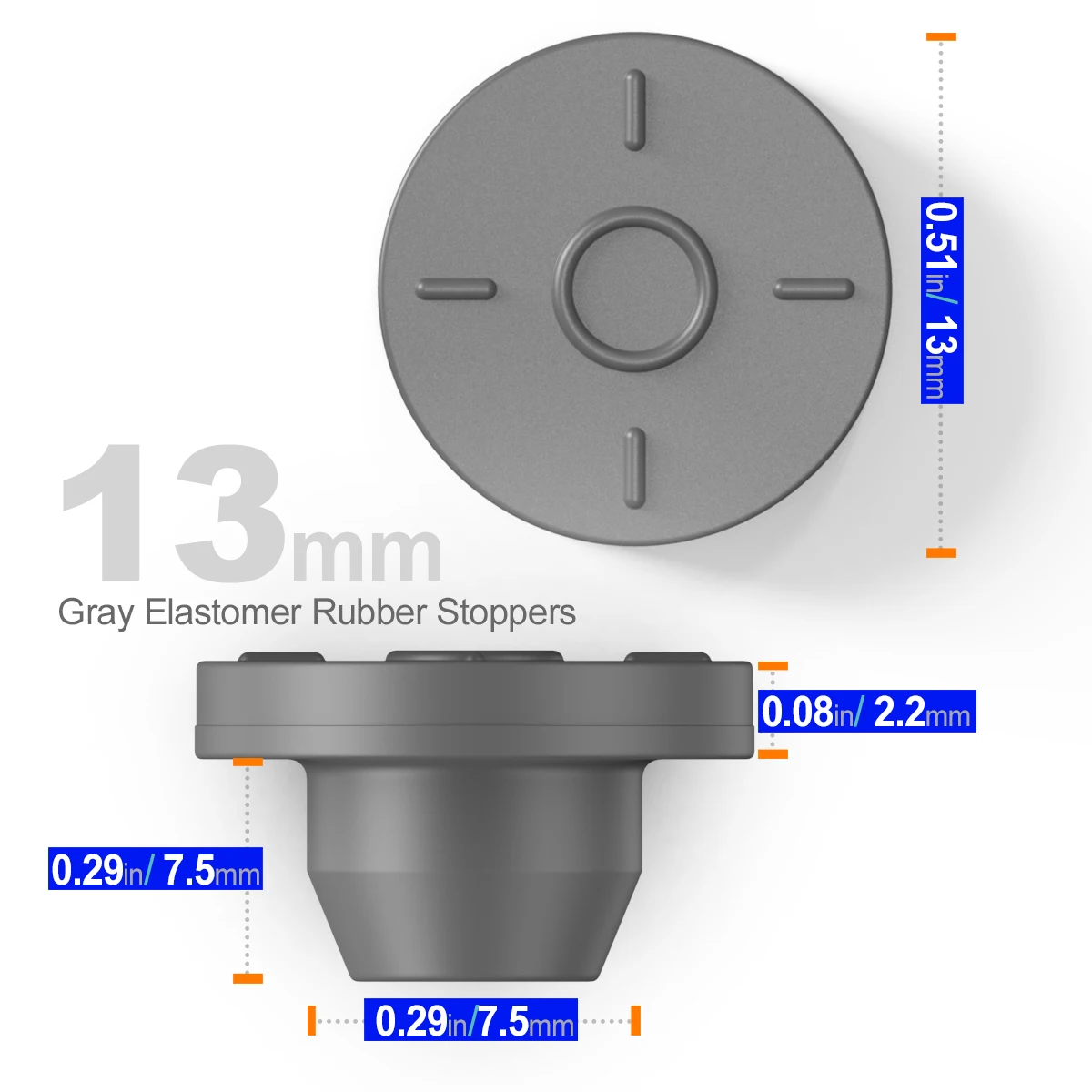 Imagem -03 - Rolhas de Butilo para Frascos de Vidro e Cultura Líquida Podem Ser Esterilizadas por Vapor e Repetidas Usadas Cogumelo 13 mm 50 Pcs