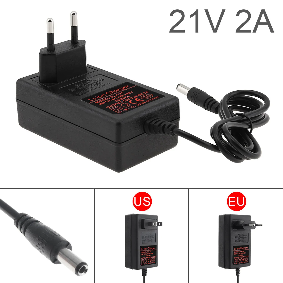 21V 2A Lithium Battery Charger Electric Screwdriver 18V 5Series 18650 Lithium Battery Wall Charger Power Adapter Charger