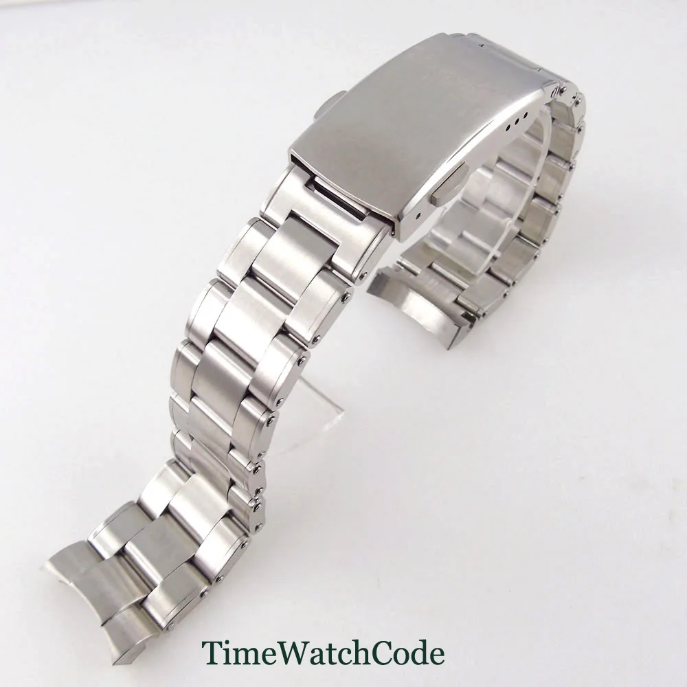 

20mm 316L Stainless Steel Watch Strap Brushed Bracelet Solid Curved End Links Fit For Bliger Watches Wristwatch Band