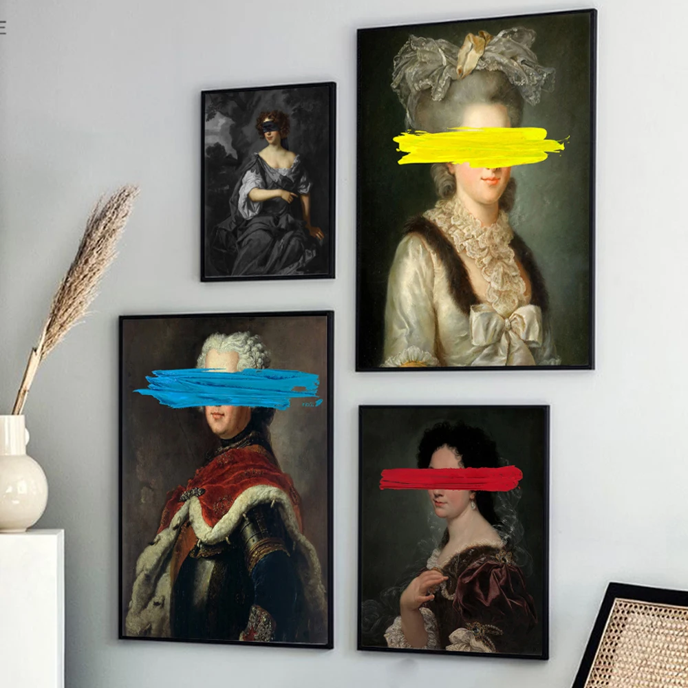 

Canvas Painting Portrait Lady Queen Art Print Hot Girl Feminism Wall Poster Vintage Palace Home Decor Pictures for Living Room