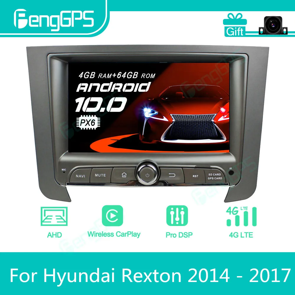 For Hyundai Rexton 2014 - 2017 Android Car Radio Stereo Multimedia Player 2 Din Autoradio GPS Navigation PX6 Unit Screen