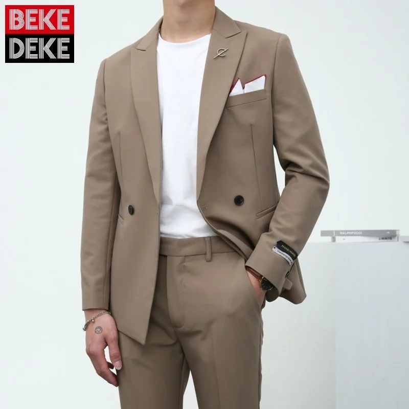 

New 2022 Korean Style Suits Jackets Mens Autumn Classic Casual Business Formal Wear Concise Fashion Solid Male Outerwear