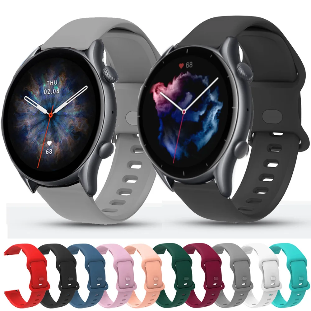 สำหรับ Huami Amazfit GTR 3 Pro GTR3สายซิลิโคนสายนาฬิกาข้อมือสายรัดข้อมือ22มม.สำหรับ Amazfit GTR 2 2E 47มม.นาฬิกา