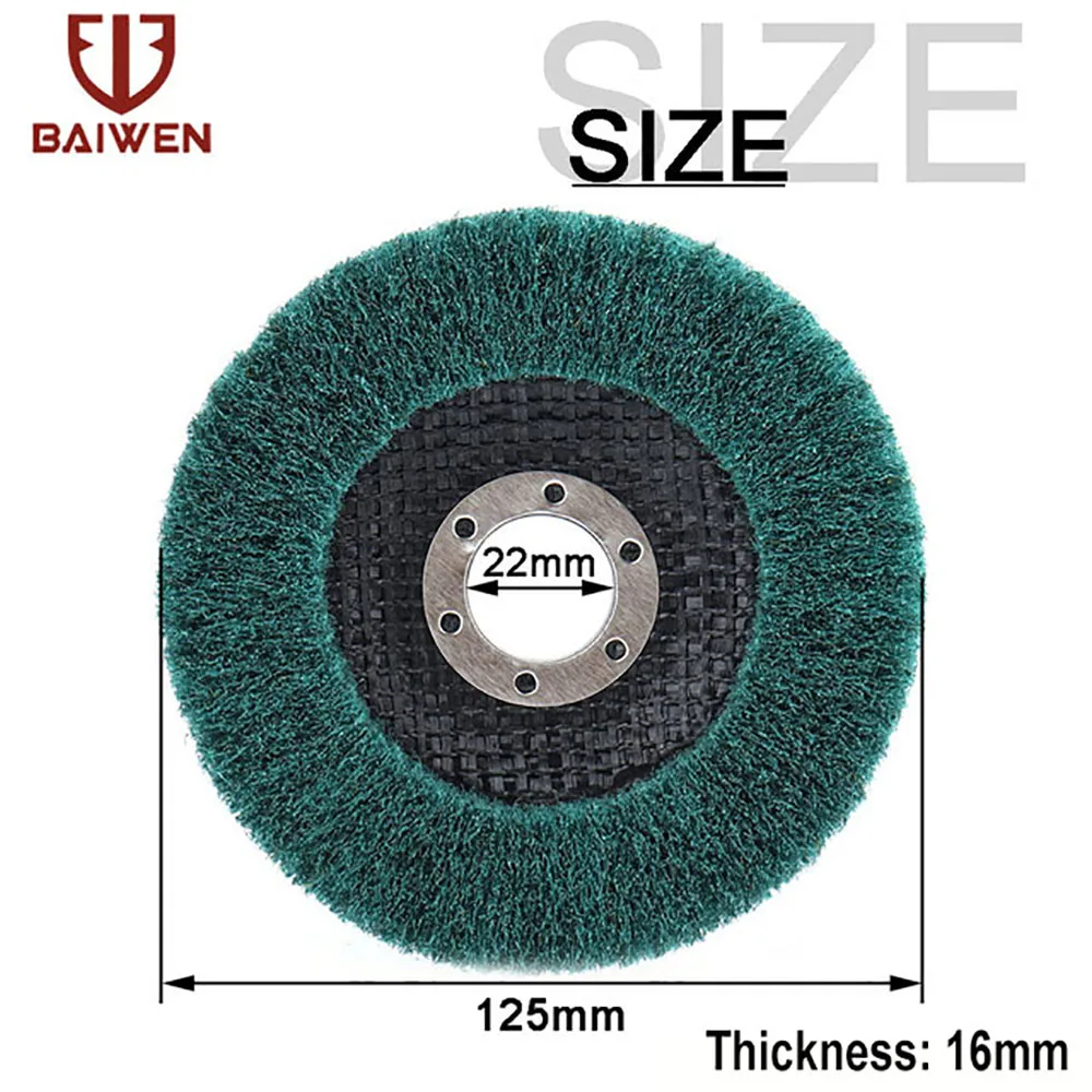5 "125มม.เส้นใยไนลอน Flap ล้อขัดบดแบน Disc 120เครื่องบดกรวดสำหรับโลหะไม้ Buffing ล้อ