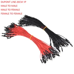 100pcs 20cm Female To Female Male To Male 1 Pin Double Head Dupont Line Dupont Connector Jumper Wire 2.54mm Pitch 1pin Cable