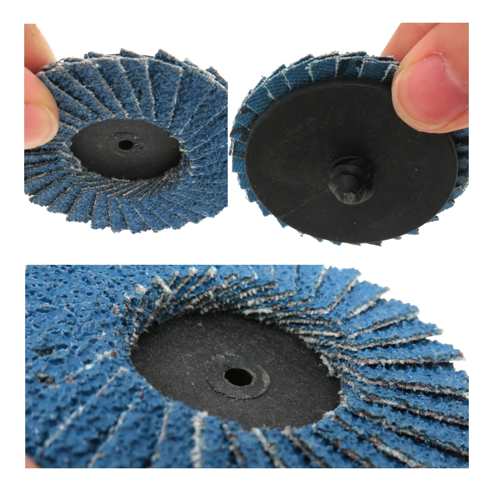 11pcs Flap Disc 2" 50mm Sanding Disk for Roll Lock 40 Grit Abrasive Tools Fits Polishing Metal Iron Rust Removal