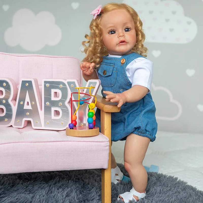 

60CM Reborn Toddler Dolls Sue-sue Real Lifesize Princess Girl Doll with Rooted Hair Hand-Detailed Painting Bebe Doll for Girls