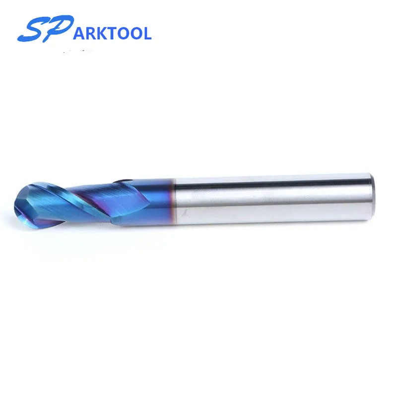 HRC65 Ball Nose cutter Carbide end mill Alloy Coating Tungsten Steel Cutting Tool  1 2 4 5 6 8 mm 2Flutes Milling Cutter CNC