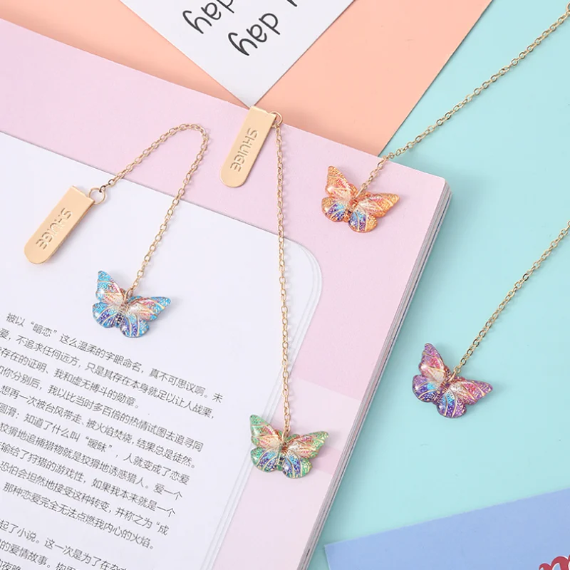 Cartoon Fantasy Butterfly Bookmark Creative Cute Metal Hollow Art Exquisite Book Mark Page Folder Student Supplies Stationery