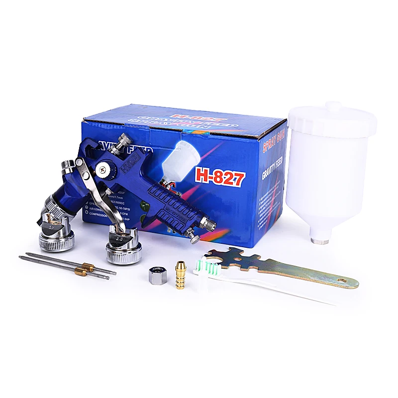 High Quality Spray Gun HVLP Pro Painting Gun H827 1.4/1.7/2.0mm Nozzle Paint Spray Gun Pneumatic Airbrush For Cars Wooden DIY