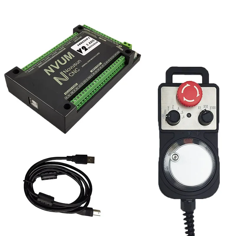 

USB mach3 stepper motor controller NVUMv2.1 3-axis 4-axis 5axis 6-axis control system 6-axis emergency stop electronic handwheel