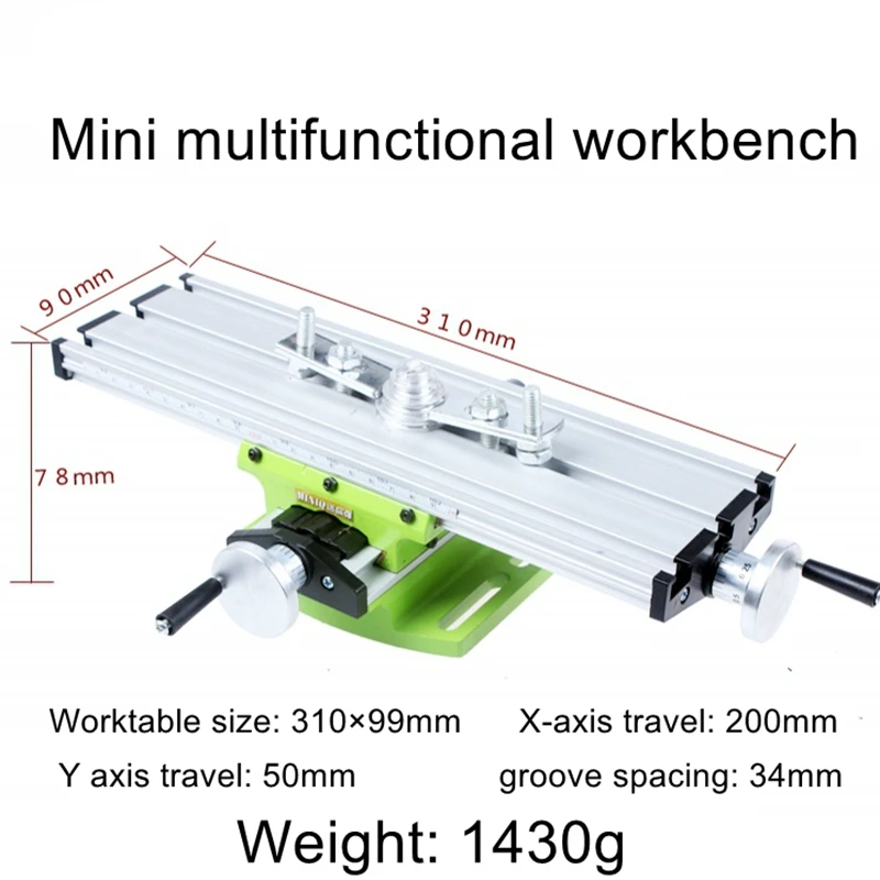 

Mini multi-function workbench Bench drill Milling machine Cross sliding table Dovetail carriage Micro vise