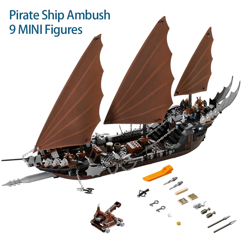 

Pirate Ship Ambush Building Blocks Bricks Boat Compatible 79008 16018 Kids Christmas Birthday DIY Educational Toy Boy Gifts