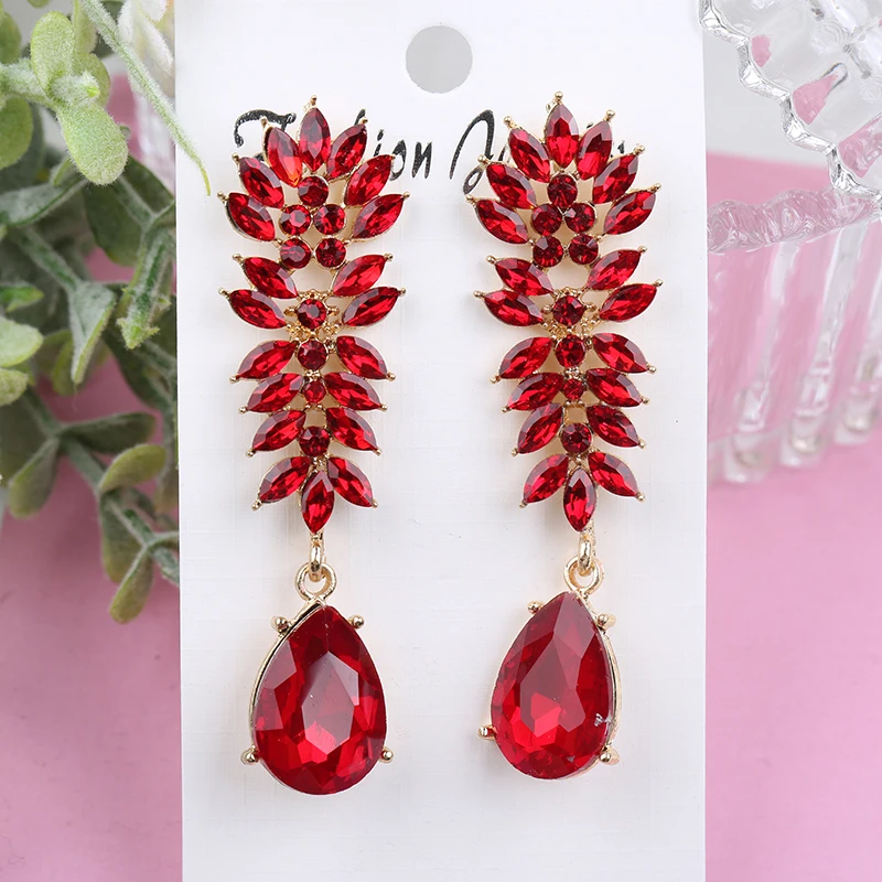 VEYO Luxury Crystal Drop Earrings for Women Geometry Accessories Earrings Fashion Jewelry