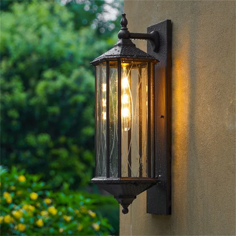 OUFULA Retro Outdoor Wall Lamp Waterproof IP65 Sconces LED Lighting Decorative for Home Porch Courtyard