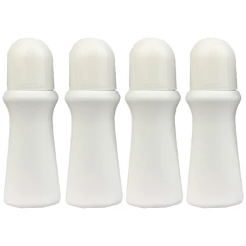 3pcs/4pcs 75ml rotolo riutilizzabile vuoto sulle bottiglie bottiglia di plastica del rullo contenitori cosmeitici a prova di perdite per profumi di olio essenziale