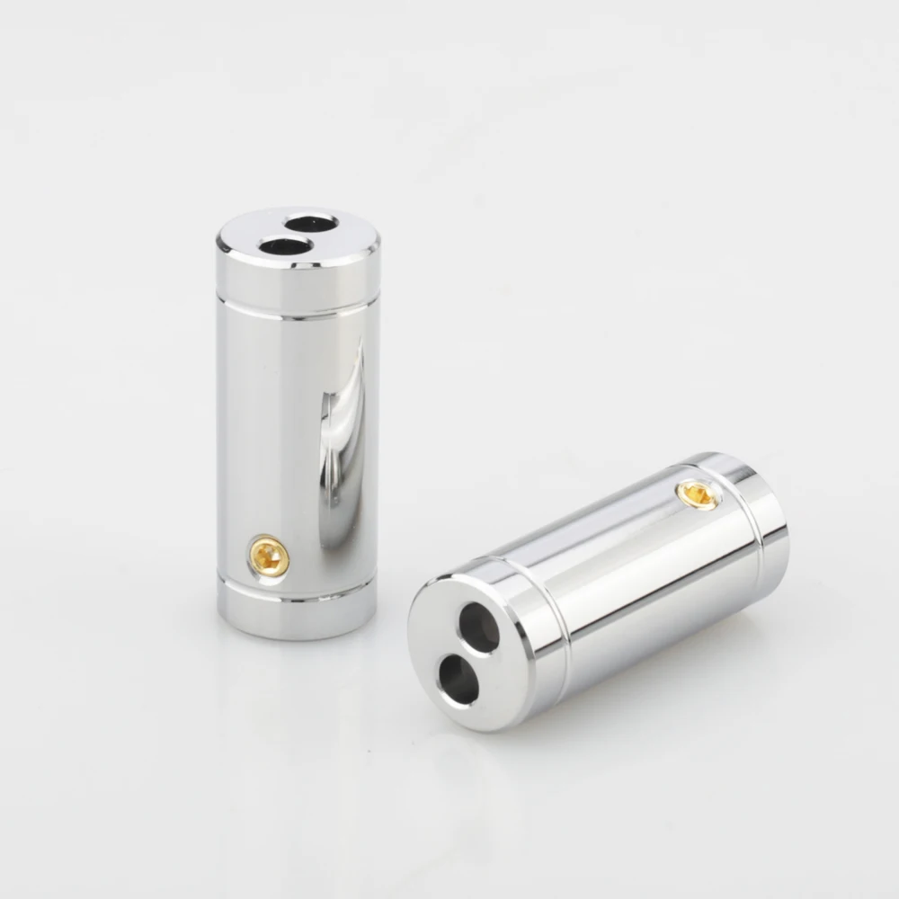 4 pcs chrome Plated Speaker Cable Audio Cable Wire Pants Boots Y splitter 1 to 2 10MM Cable Pants