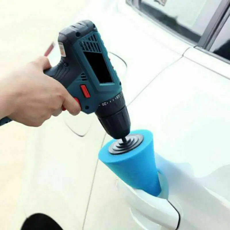 Tire Polishing Sponge Auto Wheel Used For Electric Drill Burnishing Ball Polishing Cone Set Car Hub Buffing Sponge Polishing Kit