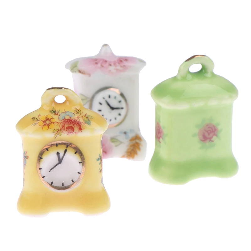 3pcs/set 1/12 Miniature Accessories Mini Clock Model Toys For Doll House Decor