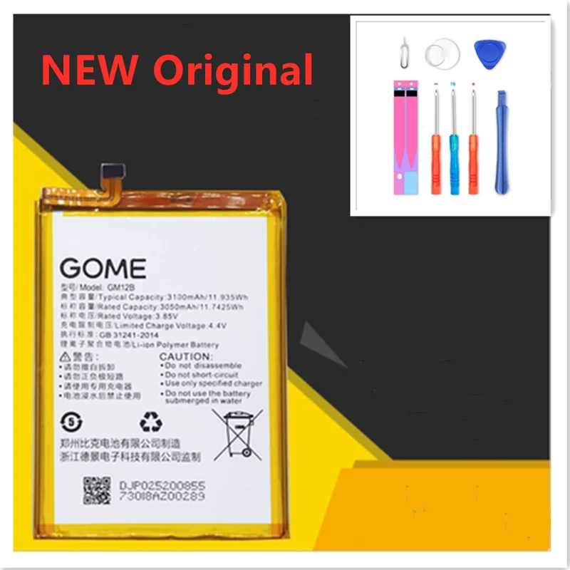 

Original Battery 3100mAh 3.85V 11.935WH Rechargeable Li-ion phone battery For GOME GM12B Cell phone batterie