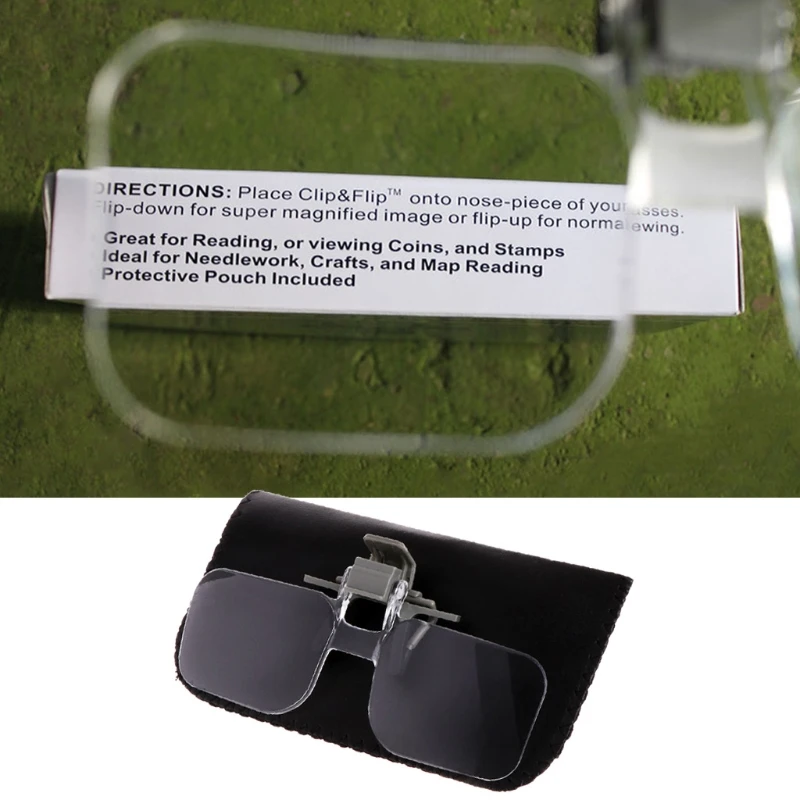 2024 New 2X Glasses Style Magnifier Magnifying Glass with Clip For Reading