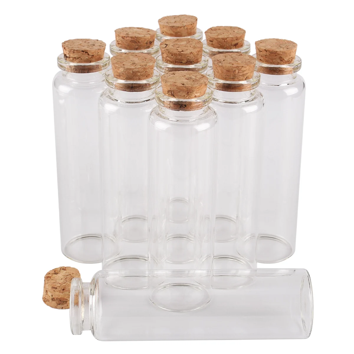 

wholesale 24 pieces 50ml 30*100mm Glass Bottles with Cork Stopper Spice Bottles Container Jars Vials for Wedding Gift