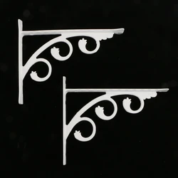 2Pcs L Shaped Wall Mounted Shelf Bracket Metal Hanging Holder European Style White Black 12x15cm 15x20cm 20x25cm