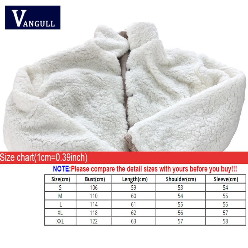 Vangull Corduroy Jacket Thick Velvet  Women Jackets  Winter New Warm Solid Outerwear Long Sleeve Vintage Short Women Coat