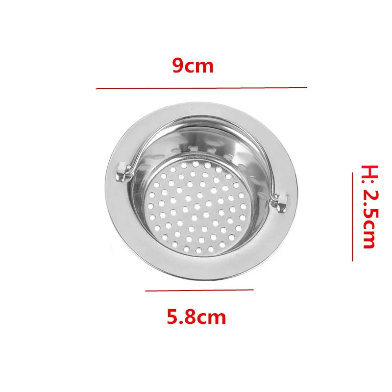 1PC Stainless Steel Kitchen Sink Strainer Sewer Bathroom Shower Hair Filter Basket Anti-Blocking Cleaning Accessories