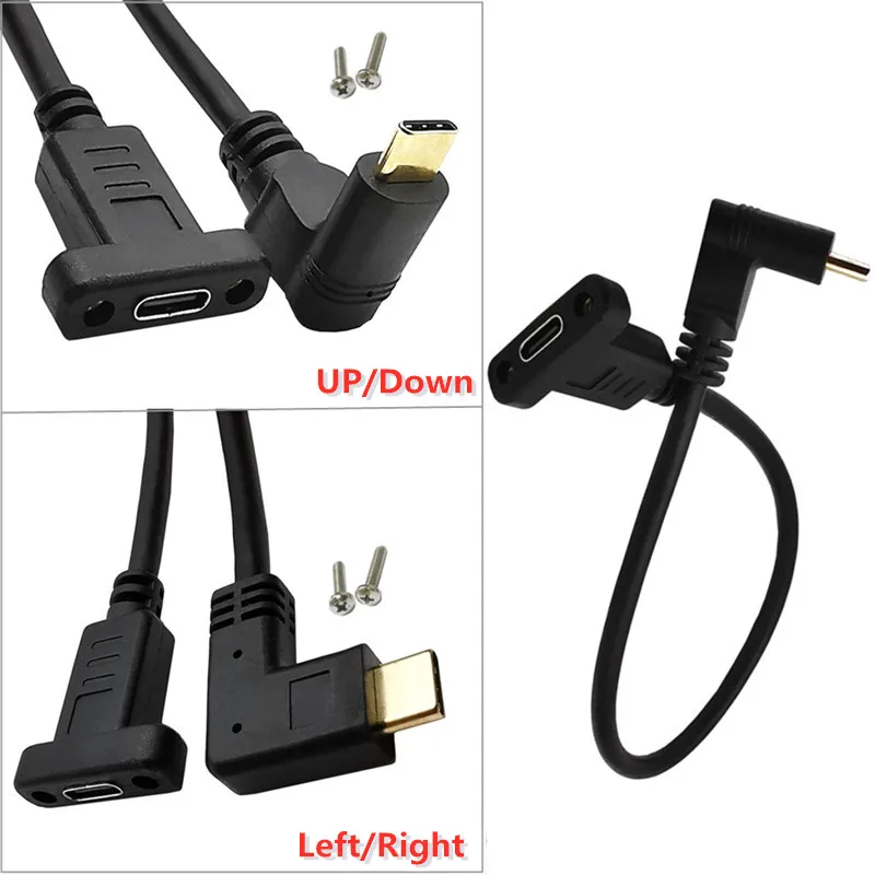 

USB Type C Extension Cable USB 3.1 Data Video Cable USB-C Male to Female Extender Cord Connector with Screw Panel Mount Shielded