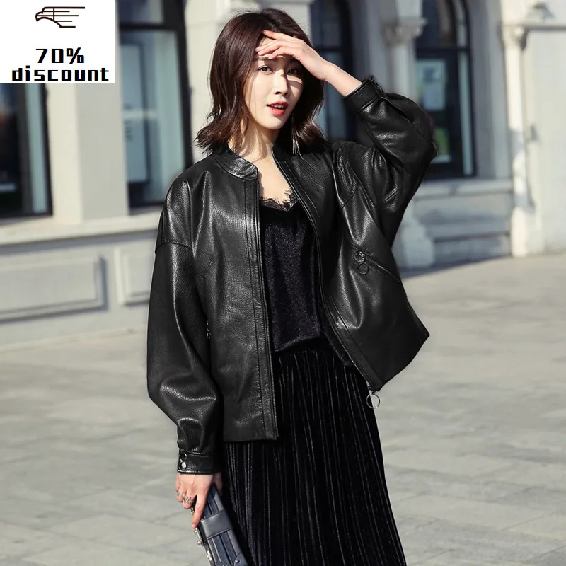 Da Thật Mùa Xuân, Mùa Thu 2020 Áo Khoác Nữ 300% Da Cừu Thật Áo Khoác Nữ Bomber Chaqueta Mujer "Của Tôi