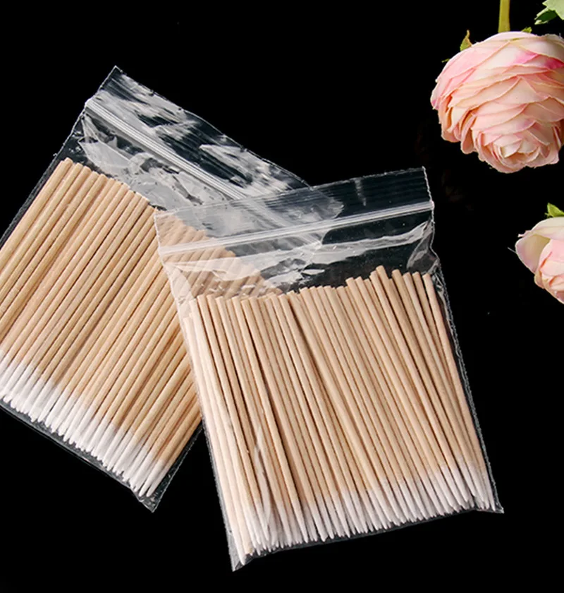 1000pcs Cotton Swab Buds Sticks Mini Pointed Head Wooden Cotton Swabs Tip For Make Up Cosmetic Tool